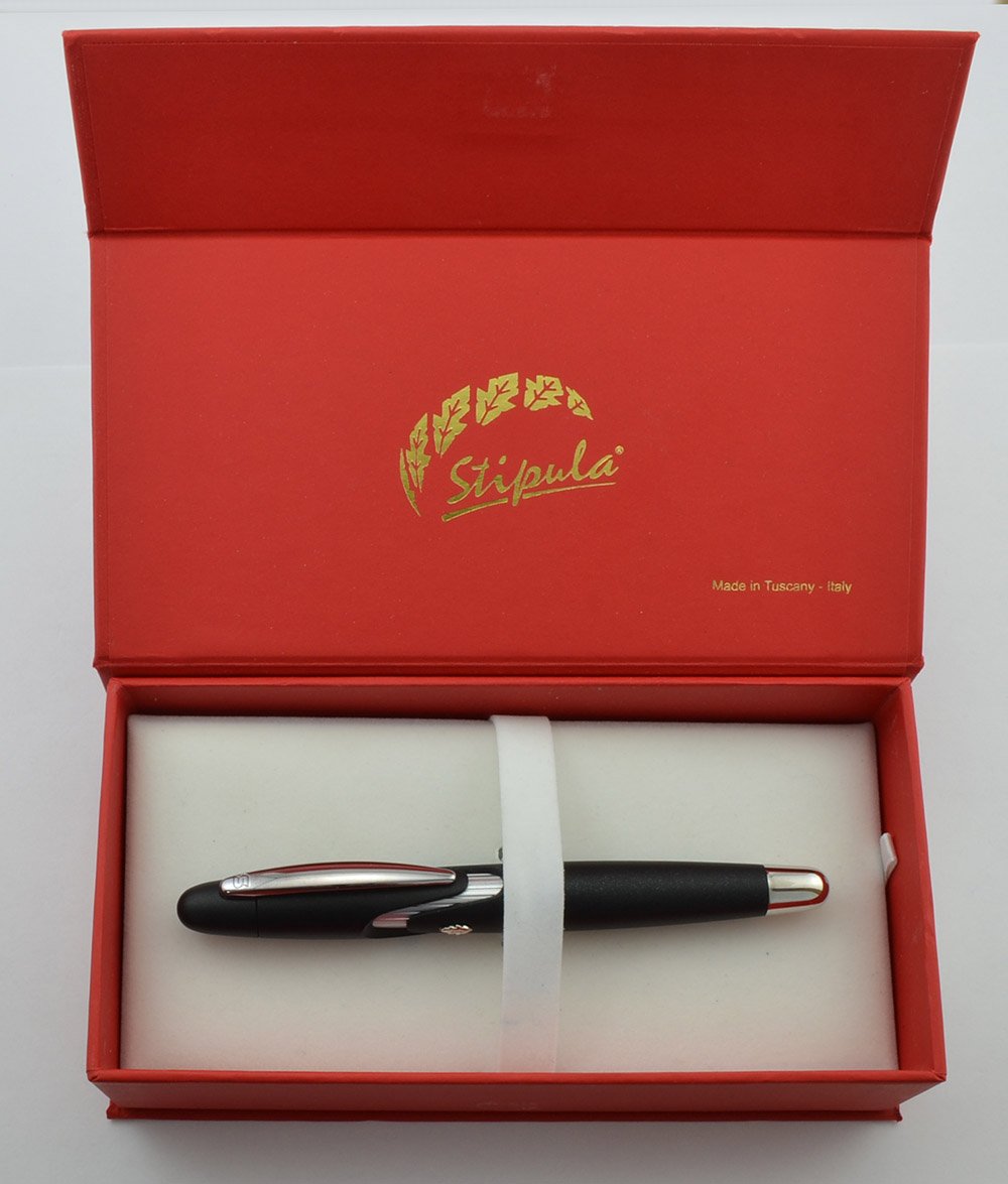 Stipula Speed Fountain Pen - Matte Black, Medium Steel Nib (New in